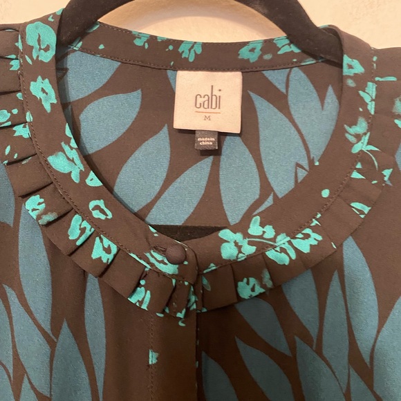 Cabi Women's Autumn Green Floral Button Dress Medium - Picture 10 of 16